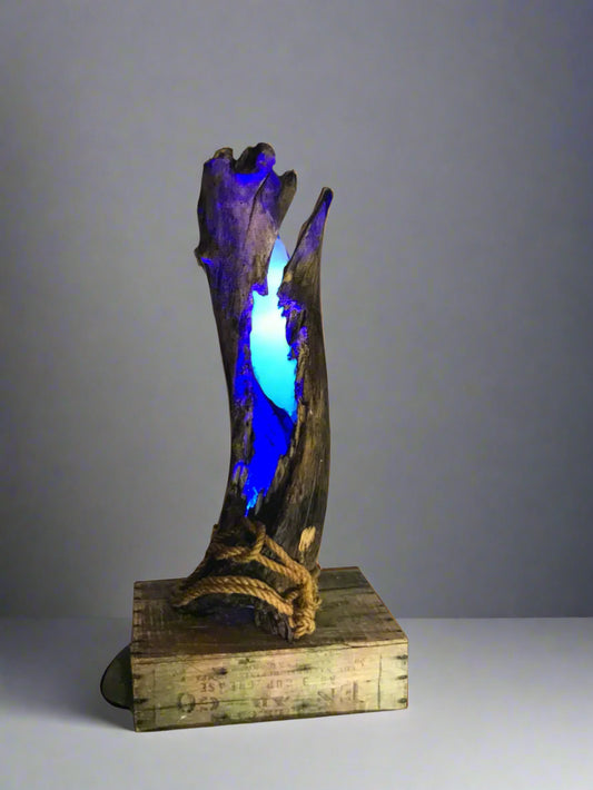 Oceanfire Driftwood Lamp